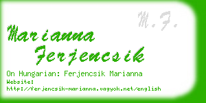 marianna ferjencsik business card